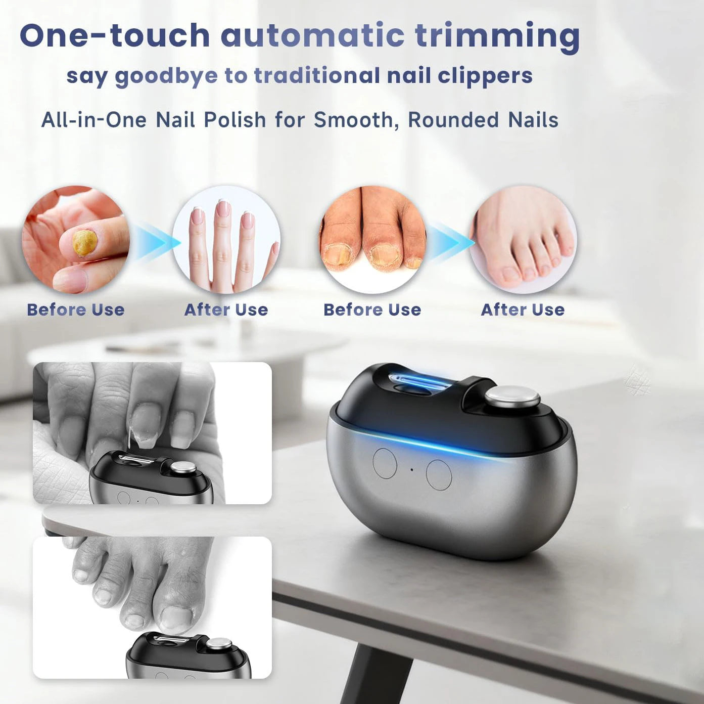 Bikitri Rechargable Electric Nail Clipper & Polisher Pro