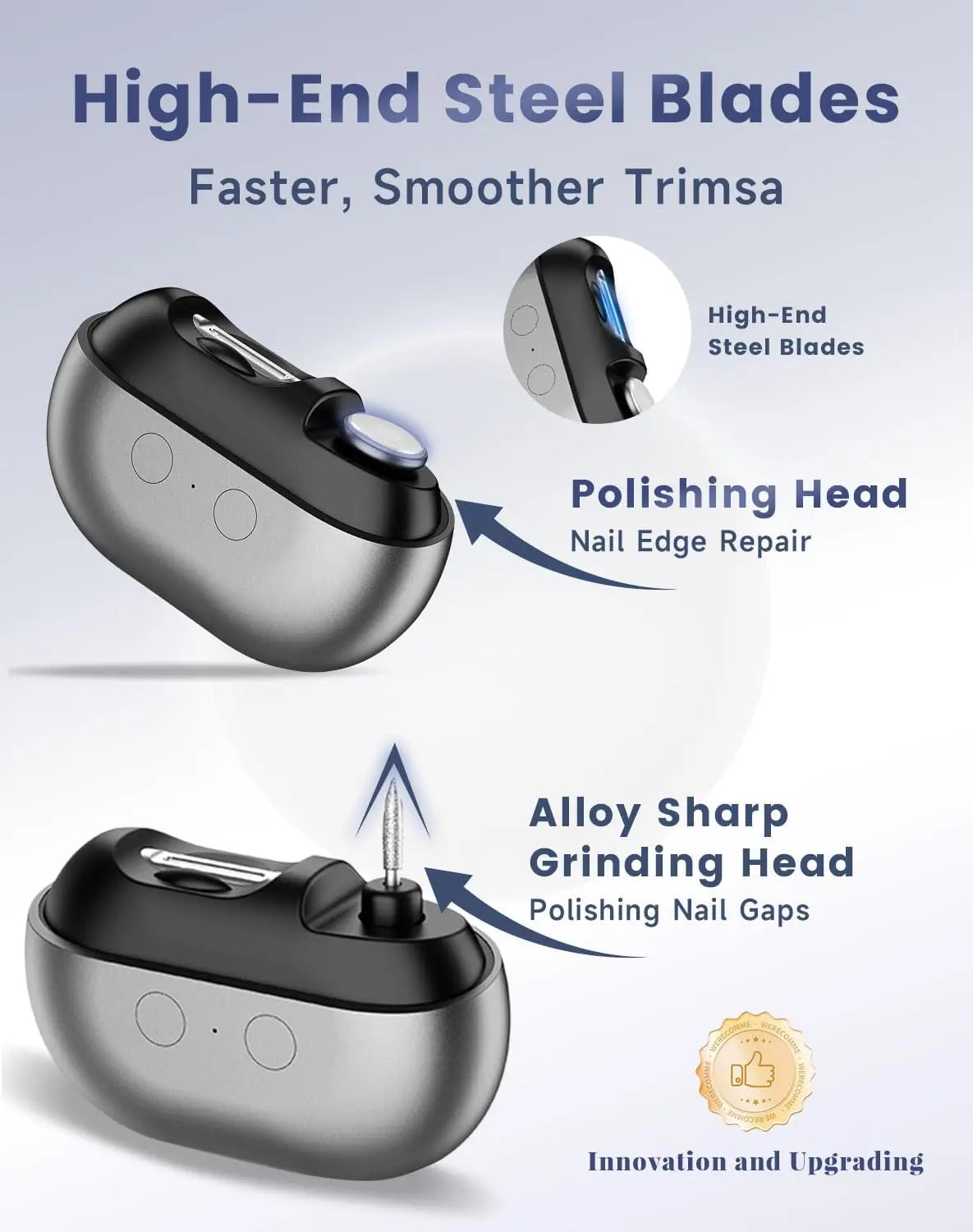 Bikitri Rechargable Electric Nail Clipper & Polisher Pro
